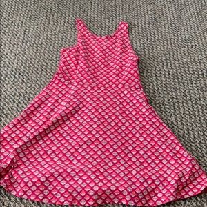 junior red patterned dress